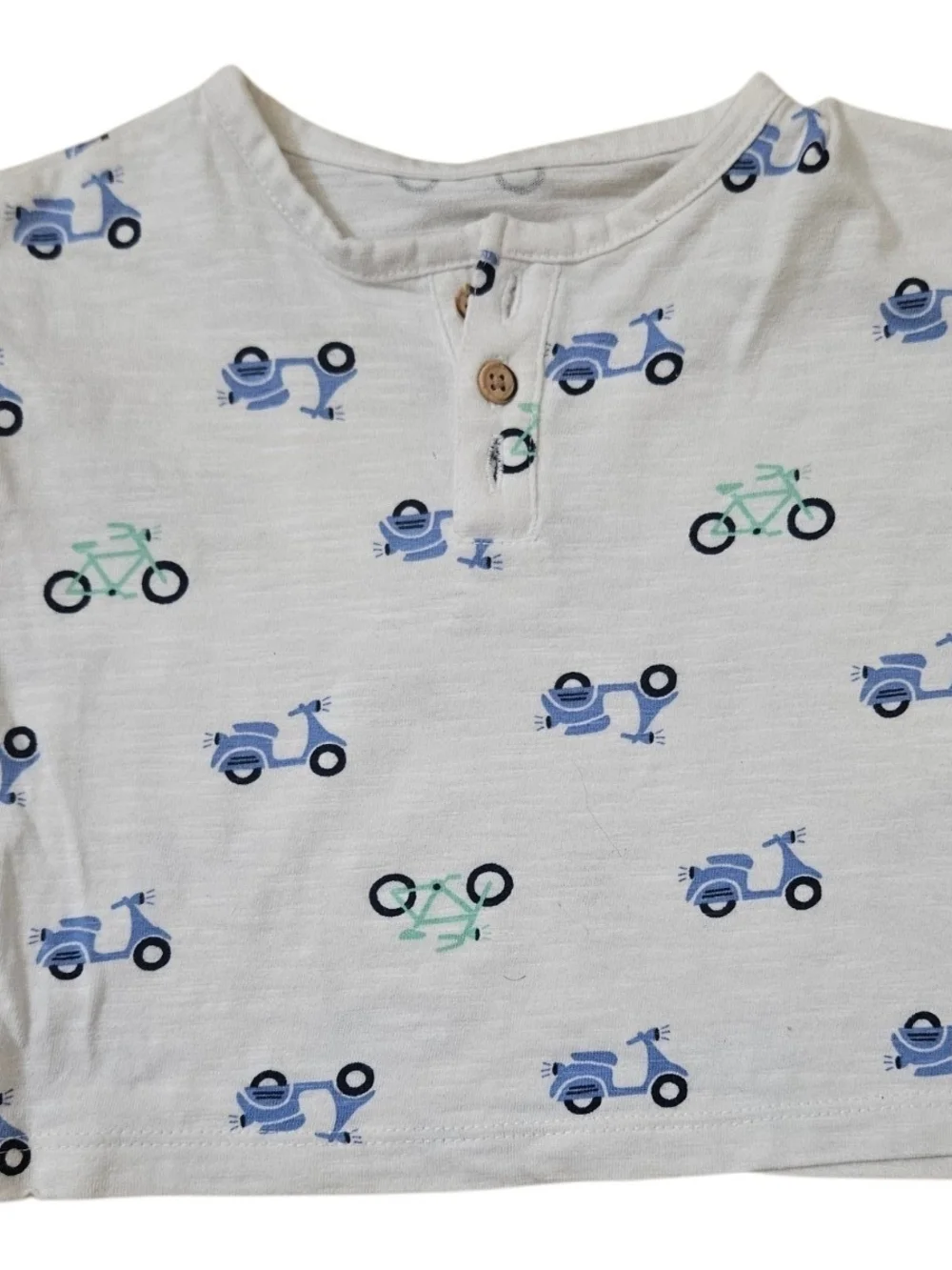 Toddler Scooter & Bike Print Tee with Blue Shorts Set